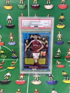Declan Rice Topps Merlin Cromo 21/22 Blu Shimmer Rifrattore /75 PSA 10 - Foto 1 di 8