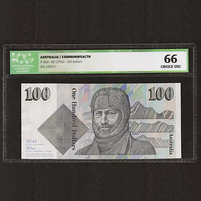 AUSTRALIA 100 Dollars Signature Fraser Cole 1992 P-48d ICG 66 UNC Uncirculated - Image 1 of 3