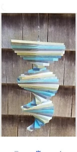 stained wood wooden floating twister spinner beachy porch spiral Blue aqua green - Picture 1 of 6