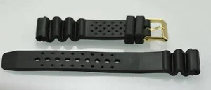 Unisex Stainless Steel Black Rubber Replacement Watch Band 22mm - Picture 1 of 2