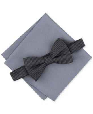 $69 New Alfani Men's Ludlow Textured Bow Tie Black Gray ONE SIZE - Image 1 of 4