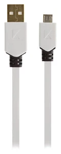 Premium Micro USB Ladekabel Datenkabel Flach weiß 1m für Samsung Xiaomi Huawei - Bild 1 von 2