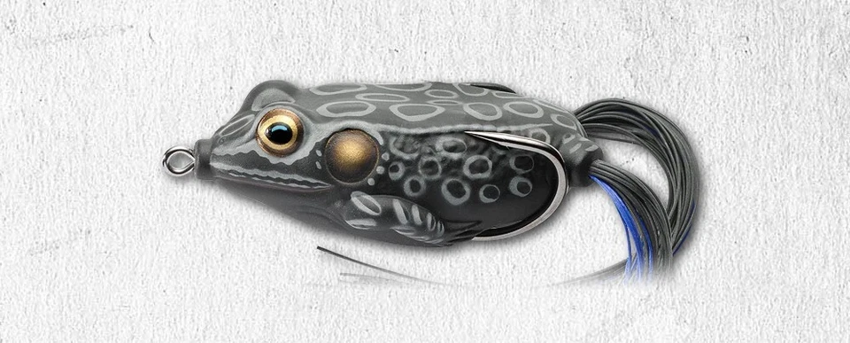 Live Target Hollow Body Frog 65 - Black - 2 5/8" 3/4 oz Topwater Bass Lure - Image 1 of 1