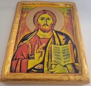 Jesus Christus seltener Berg Sinai griechisch-orthodoxe Ikonenkunst auf Holz ICXCNIKA 1342sin - Bild 1 von 5