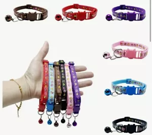 Breakaway Collars for Cats with bell, 6 Colors, adjusts from 7.87" to 12.99" - Picture 1 of 4