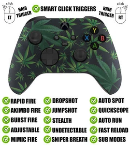 Weed Leaf Silent Modz Smart Click Triggers Controller moddato per Xbox e PC - Foto 1 di 2