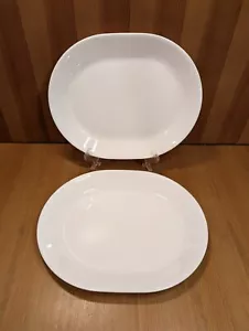 (2) Corelle Corning WINTER FROST WEISS Oval Servierplatte Set 12,25" x 10" Posten - Bild 1 von 7