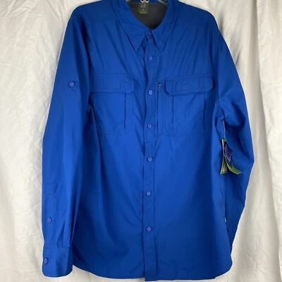 Camisa Alpine Design Tech Series Outdoor Azul Ventilada Manga Longa Botão - Masculina GG - Imagem 1 de 4