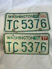 1981-1987 Vintage Washington license plate pair #TC5376