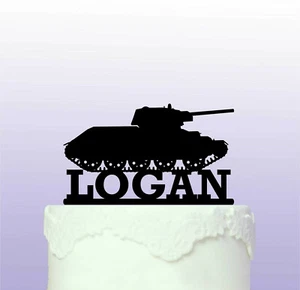 Rematón de pastel de acrílico personalizado para tanque de la Segunda Guerra Mundial - Imagen 1 de 2