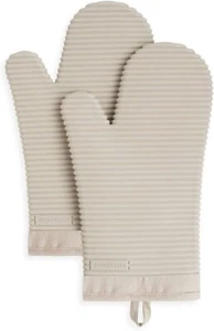 Kitchenaid Gerippt Weich Silikon Ofenhandschuh Set, 7"X13", Milchshake 2 Stück - Bild 1 von 3