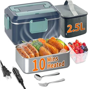 Lunch Box Elettrico per Adulti 2 in 1 Riscaldato Lunch Box Scaldavivande Portatile - Foto 1 di 24