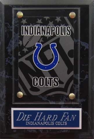 DIE HARD FAN INDIANAPOLIS COLTS LOGO CARD PLAQUE FOR YOUR MAN CAVE WALL DECOR Cover
