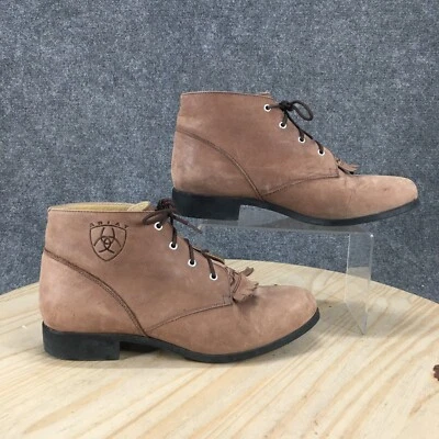 Ariat Botas Mujer 9.5 M Chukka Beige Cuero Kiltie Con Cordones Cómodas Tobillo Top Foto 1 de 4