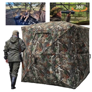 FUNHORUN Hunting Blind with Floor Mat, 360 Degree See Through Ground Blind for D - Picture 1 of 8