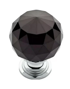New Liberty 1 3/16" Black Faceted Acrylic Polished Chrome Knob P30779W-264 - Picture 1 of 7
