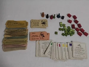 1935 Parker Brothers Monopoly Board Game Wooden Tokens Pieces Cards Money - Picture 1 of 16