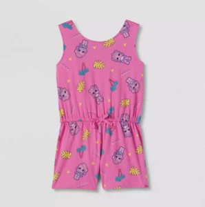 LOL Surprise Girls Print Pink Romper drawstring Size S (6/6X) - Picture 1 of 5