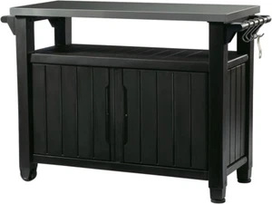 Keter Unity XL Portable Outdoor Table with Stainless Steel Top ,Dark Grey - Picture 1 of 6