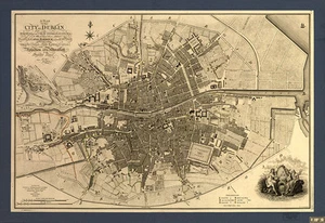 Dublin Stadt Karte 1797 Vintage Druck - Picture 1 of 1