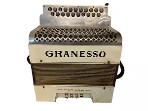 Granesso Vintage Button Accordion – Working, Needs Tuning – Rare Collectible - Picture 1 of 18