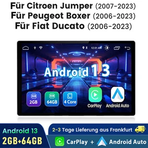 Carplay Para Fiat Ducato Peugeot Boxer Android 13 Radio Coche GPS BT DAB WIFI 2+64G - Imagen 1 de 16