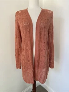 Cárdigan tejido abierto Love Ellie melocotón para mujer talla XS NUEVO SIN ETIQUETAS - Imagen 1 de 3