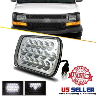 Faro LED HI-LO 7x6" 5X7" cromado para Chevrolet Express 1500 2500 3500 Astro Foto 1 de 4