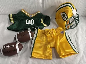 Build A Bear Green Bay Packers Clothing NFL Football Uniform Helmet Shoes Outfit - Picture 1 of 11