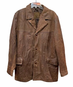 Chaqueta de Cuero Lucky Brand Para Hombres Abrigo Blazer Forrado de Gamuza Cepillada Marrón Talla XL LEER - Imagen 1 de 18