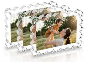 4X6inch Scalloped Picture Frames 3-Pack, Magnetic Picture Frame Acrylic, Doub... - Bild 1 von 8