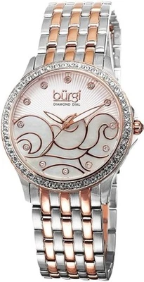 Burgi BUR081TT Swiss Quartz Diamond MOP Sunray Dial Twotone Womens Watch - Image 1 of 4
