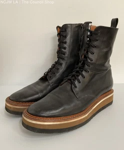 Robert Clergerie Berenice Women's Black Leather Platform Boots Made in France - Bild 1 von 11