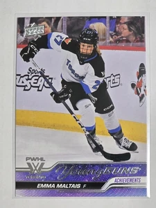 Rare Emma Maltais 2024 Upper Deck PWHL Young Guns Purple Achievement #59 RC - Bild 1 von 2