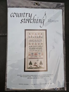 Kit campionatore cuciture country USA nuovo #308 alfabeto antico adatto a cornice 9,5"x 18" - Foto 1 di 4
