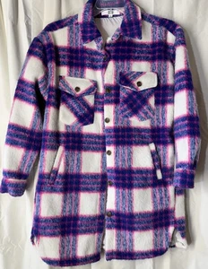 Madden NYC Medium Purple Pink Long Shacket Overcoat - Picture 1 of 5