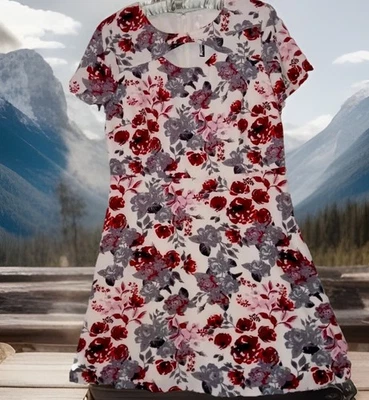 Vestido Kensie L Darling Sedoso Boho Forrado Manga Gorra Cottagecore Floral Solero Foto 1 de 4