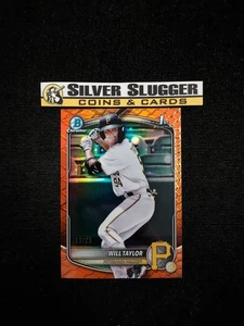 2025 Will Taylor 1st Bowman Chrome Orange Reptilian /25 #BCP-179 Pirates - Picture 1 of 2