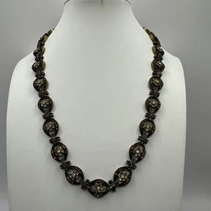 "Collar llamativo de eslabones de diamantes de imitación de bronce dorado envejecido de 18""" - Imagen 1 de 8