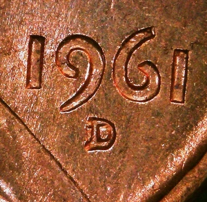1961 D Lincoln Cent / Penny - RPM FS-501  - Repunched Mintmark - Coneca Top 100! - Picture 1 of 3
