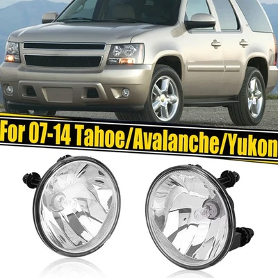 Clear Fog Lights w/ Bulbs Fit For Chevy Avalanche Tahoe Suburban GMC Yukon 07-14 - Image 1 of 4