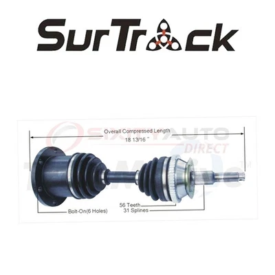 SurTrack CV Axle Shaft for 1991-1996 Dodge Dakota 2.5L 3.9L 5.2L L4 V6 V8 - dl Foto 1 de 4