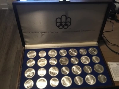 Monedas Olímpicas Canadienses 1976 Montreal Juego Completo 28 Monedas 30.24 Troy Oz de Plata! Foto 1 de 4