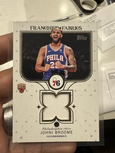 2025-26 Topps Johni Broome RC Patch Player Worn Franchise Fabrics #FF-JO 76ers - Bild 1 von 2