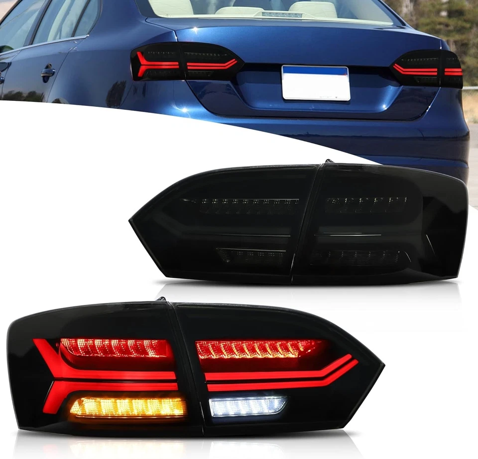 For 2011–2014 Volkswagen Jetta MK6 Sedan Smoked LED Tail Lights Rear Lamps Pair - Image 1 of 4