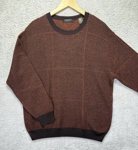 Segreto Herren Pullover Gr. L Strick Wolle Seide Alpaka Fischgrät Preppy Opa - Bild 1 von 10