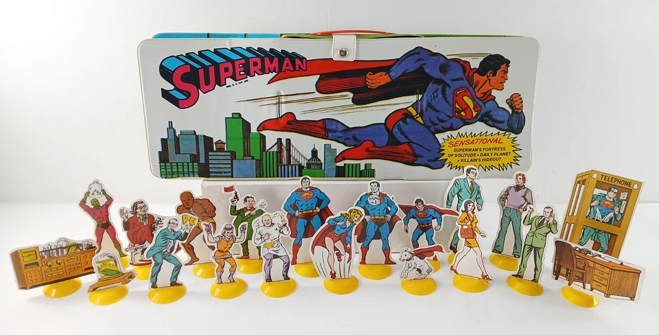 Vintage 1973 Ideal SUPERMAN Foldout Take-Along Vinyl Playset Toy COMPLETE! CLEAN - Image 1 of 4