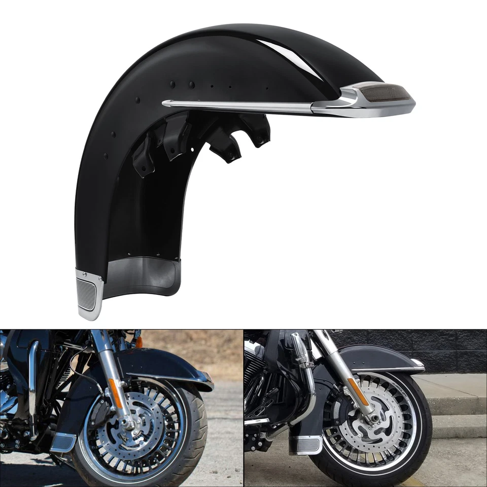 Guardabarros delantero negro vivo apto para Harley Touring Electra Glide Road King 89-13 11 Foto 1 de 4