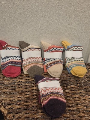 5 pares de calcetines térmicos de invierno Fair Isle nórdicos de mezcla de lana para mujer Foto 1 de 4