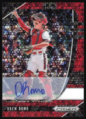 2020 Panini Prizm Draft Drew Romo #PDP35 Red Donut Circles Auto #'d /99 - Image 1 of 2